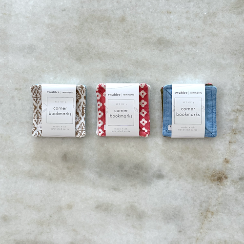 Block Print Corner Bookmarks