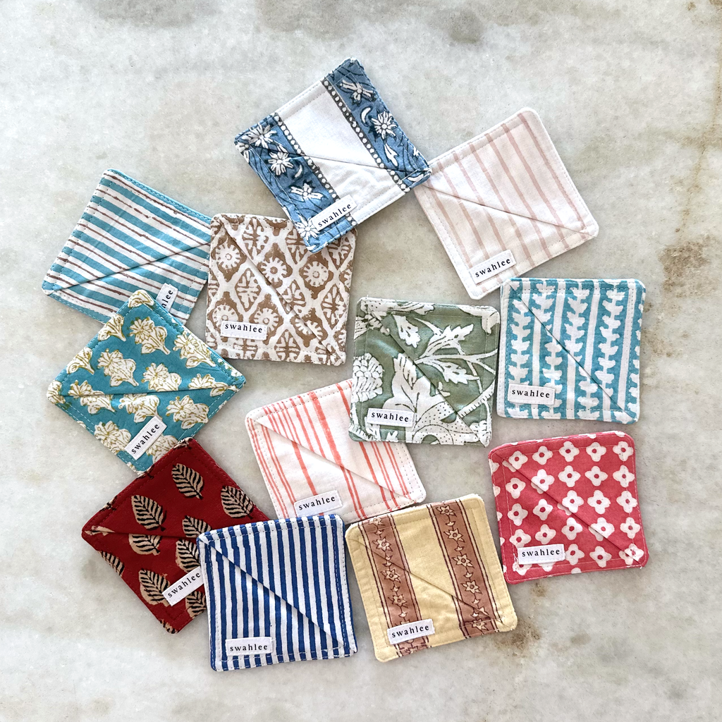 Block Print Corner Bookmarks