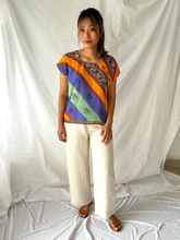 Load image into Gallery viewer, Orange &amp; Brown Mandala Square Neck Top - L
