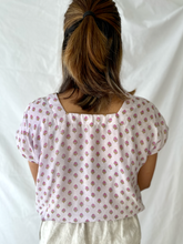 Load image into Gallery viewer, Delicate Pink Floral Square Neck Top - S, XL
