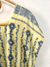 Load image into Gallery viewer, Yellow &amp; Blue Jacquard Square Neck Top - M
