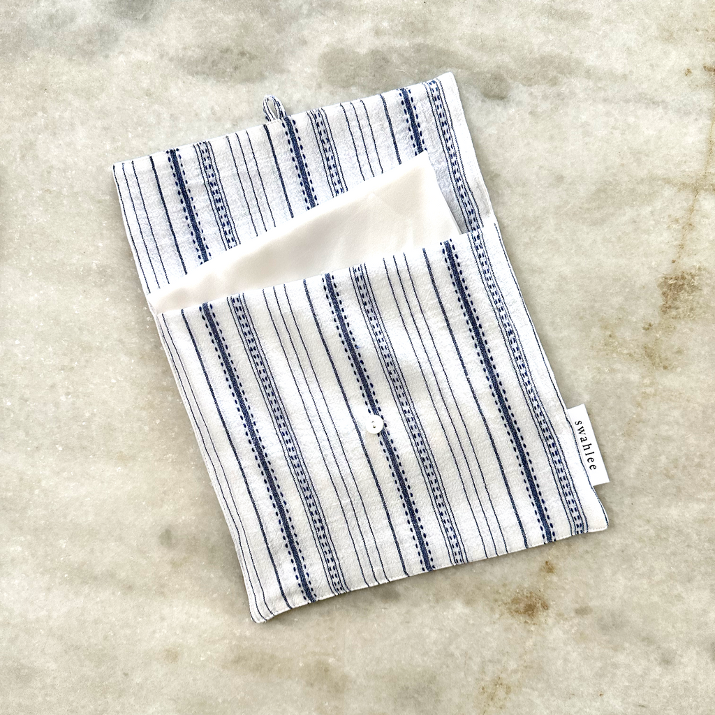 Silk pillowcase in handloom cotton pouch for gifting.