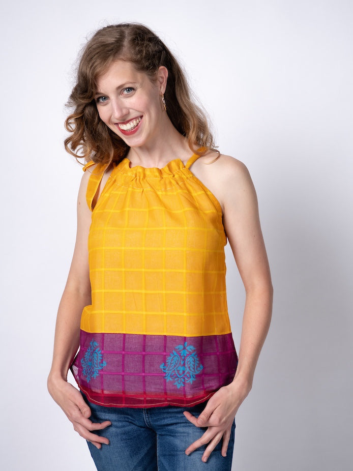Elephant Paisley Tie-Neck Halter Top - XS