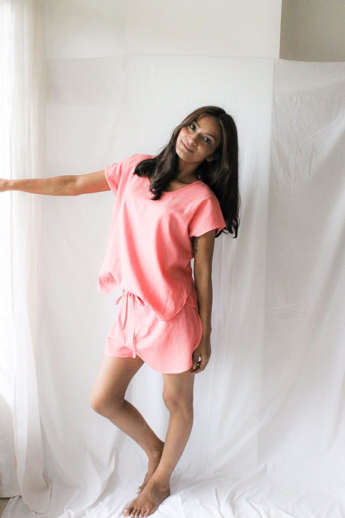 Rest Shorts in Coral Pink