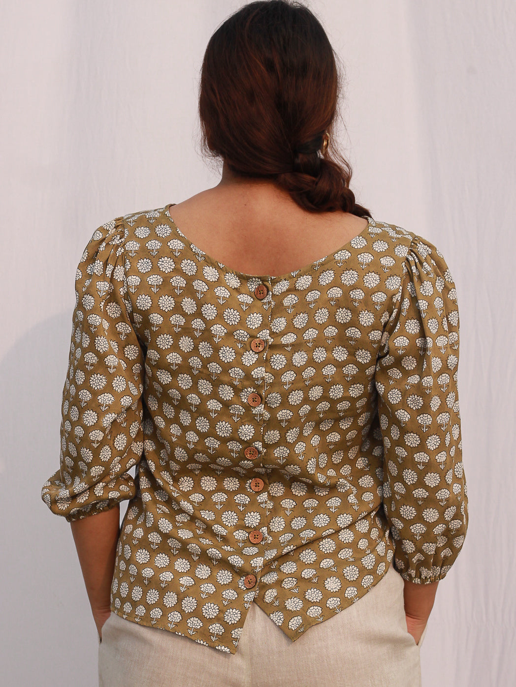 The Chrysanthemum Block Print Top