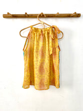 Load image into Gallery viewer, Yellow with Brown Paisley Tie-Neck Halter Top - XS
