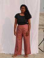 The Cropped Linen Trousers in Marsala
