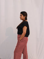 The Cropped Linen Trousers in Marsala