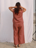 The Cropped Linen Trousers in Marsala