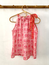 Load image into Gallery viewer, Bright Pink Warli-inspired Tie-Neck Halter Top - XS
