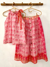 Load image into Gallery viewer, Bright Pink Warli-inspired Button Midi Skirt - XS
